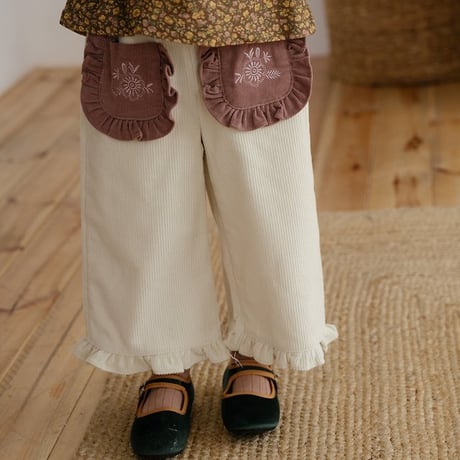 [予約] Naomi Ruffle Corduroy Pants/ OREN by Hibyebebe
