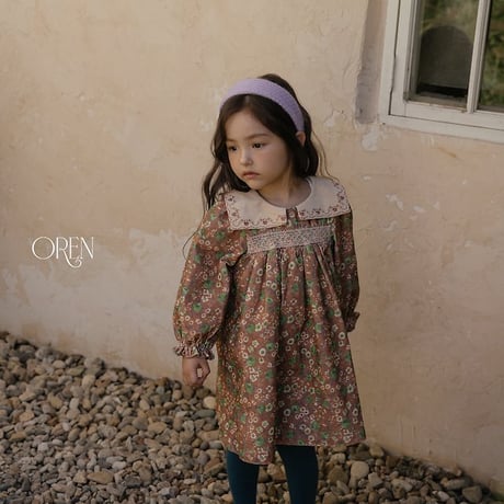 [予約] Bonjour Square Collar Dress/ OREN by Hibyebebe