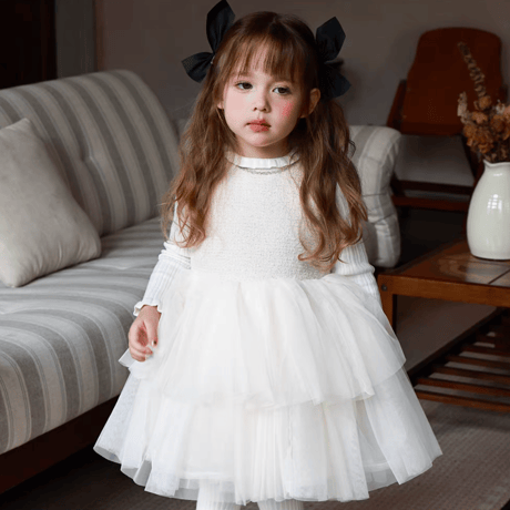 [予約] Alabaster Tiered Tulle Dress