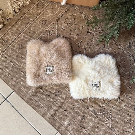 [予約]Cat Faux Fur Beanie/ OREN by Hibyebebe