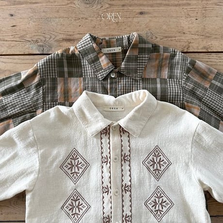 [予約] Edwin Embroidered Shirt/ OREN by Hibyebebe