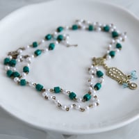 [予約] Turquoise Moon Pearl Necklace