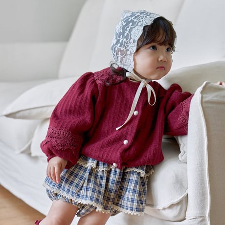 [予約] Checked Tiered Romper/ marron