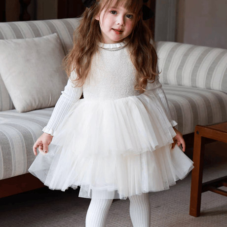 [予約] Alabaster Tiered Tulle Dress