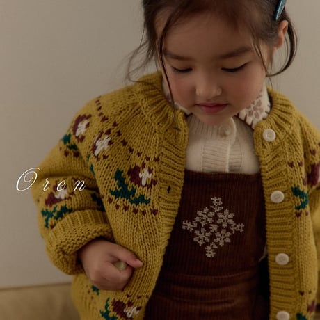 [予約] Belloti Flower Knit Cardigan (Two-Way Wear)/ OREN by Hibyebebe
