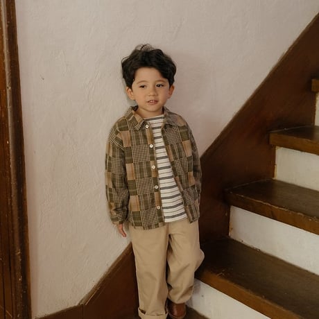 [予約] Oliver Patchwork Shirt/ OREN by Hibyebebe