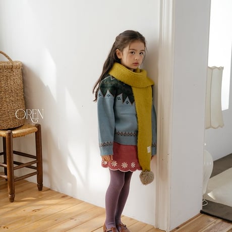 [予約] Velour Ribbed Tights/ OREN by Hibyebebe