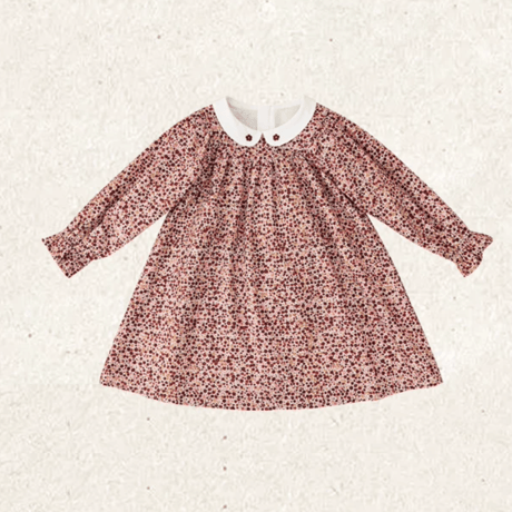 [予約] Vintage Berry Floral Dress