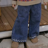 [予約] Maple Embroidered Denim Pants/ OREN by Hibyebebe