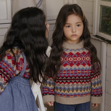 [予約] Adeline Multi-Wool Knit Sweater(+Mom)/ OREN by Hibyebebe
