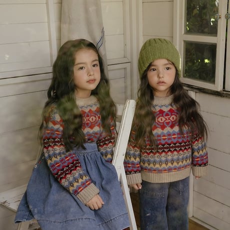 [予約] Adeline Multi-Wool Knit Sweater(+Mom)/ OREN by Hibyebebe
