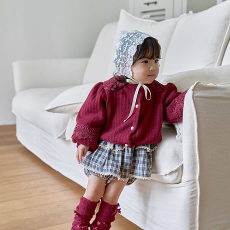 [予約] Checked Tiered Romper/ marron