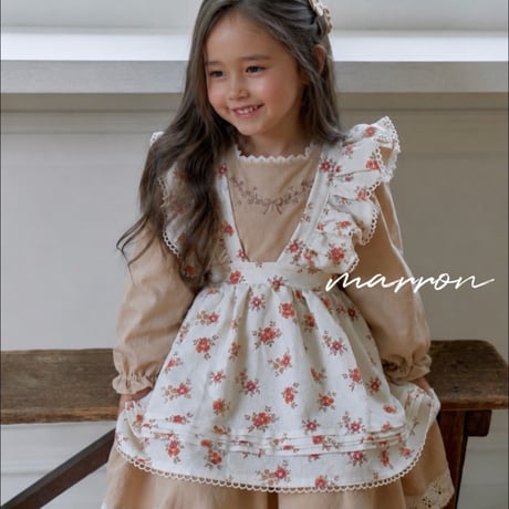 [予約] Flower Apron/ marron