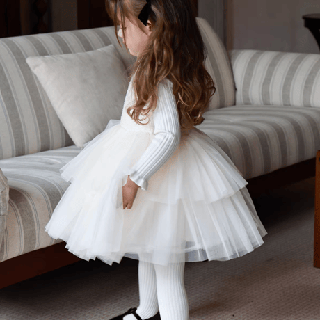 [予約] Alabaster Tiered Tulle Dress