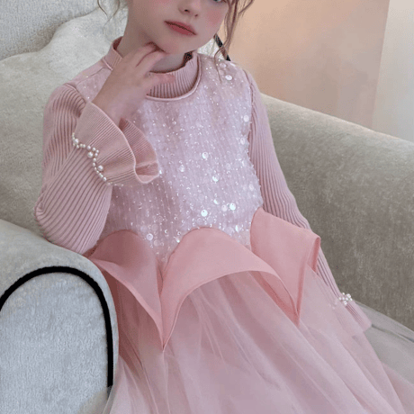 [予約] Petit Pearl Rib T-shirt (Pink, Gray, White)