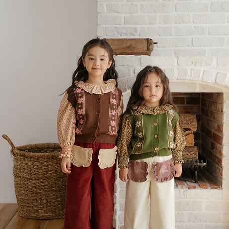 [予約] Bert Fleur Knit Vest/ OREN by Hibyebebe