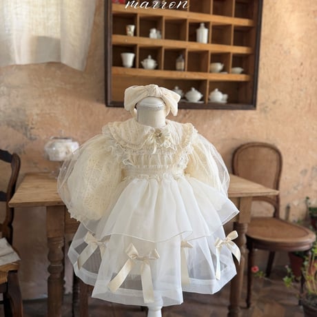 [予約] Anna Dress (brooch not included)/ marron