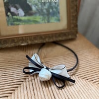 [予約] Rose Ribbon Headband/ marron