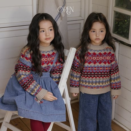 [予約] Adeline Multi-Wool Knit Sweater(+Mom)/ OREN by Hibyebebe