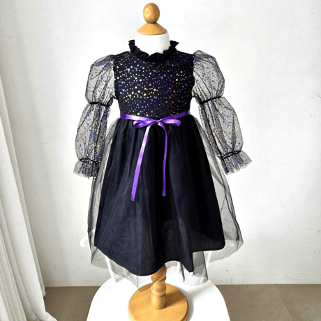 [予約] Little Angel Dress& Headband set (Black)/ Mini Recipe