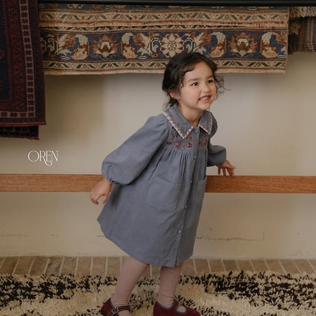 [予約] Camille corduroy dress/ OREN by Hibyebebe