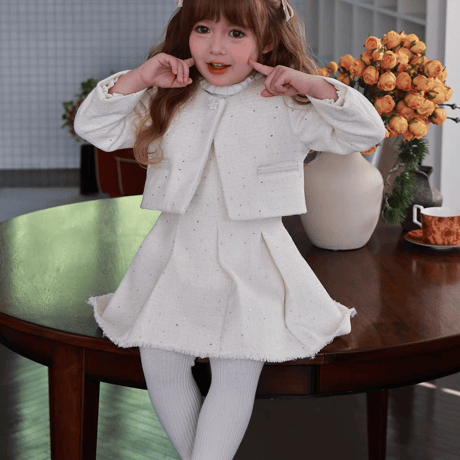 [予約] Ivory Jewel Jacket & Skirt Set