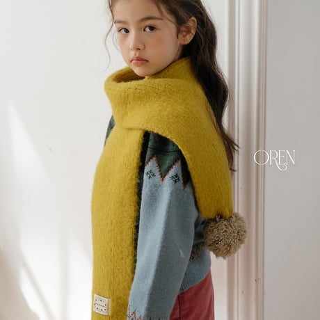 [予約] Merci Pom-Pom muffler/ OREN by Hibyebebe
