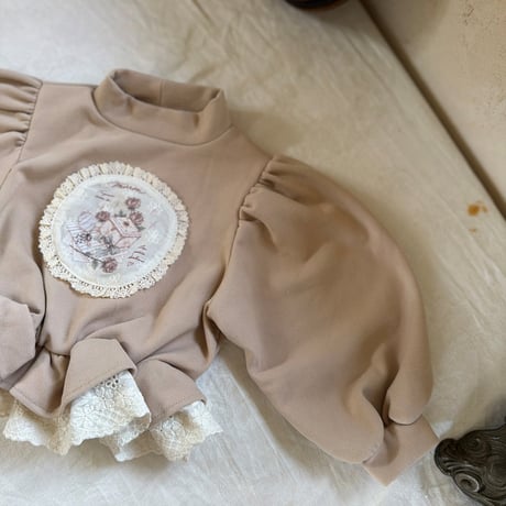 [予約] Rose Frill T-shirt/ marron