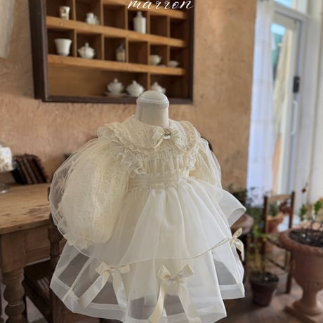 [予約] Anna Dress (brooch not included)/ marron