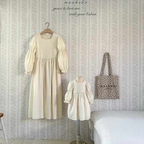 [予約] Rose Lace Dress(Kids)/ Monbebe