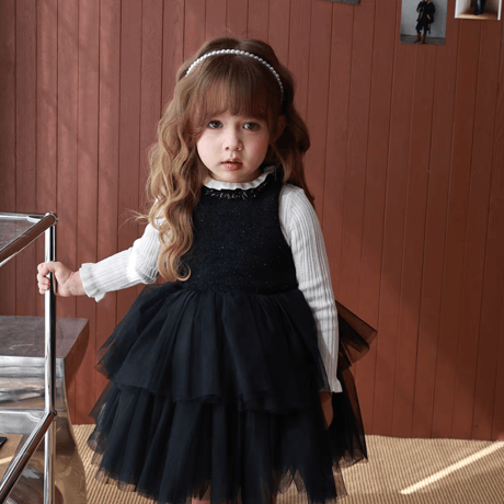 [予約] Onyx Tiered Tulle Dress