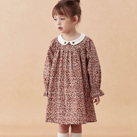 [予約] Vintage Berry Floral Dress
