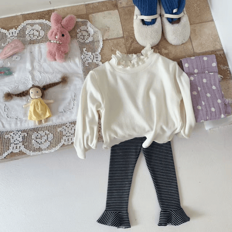 [予約] Frill Striped Leggings/ aiai