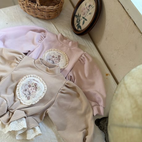 [予約] Rose Frill T-shirt/ marron
