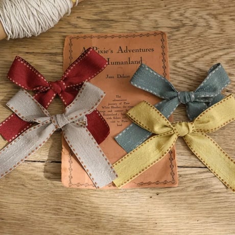 [予約] Stitch ribbon hairpin/  Puella FLO