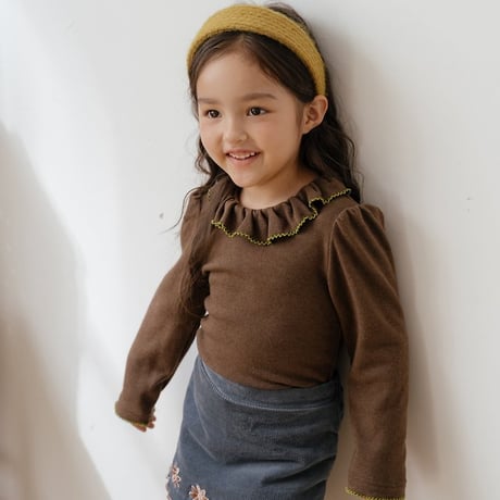 [予約] Blooming Ruffle Picot T-Shirt/ OREN by Hibyebebe