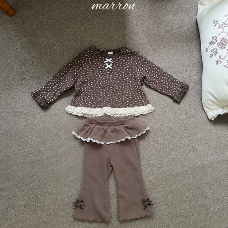 [予約] Frill T-shirt/ marron