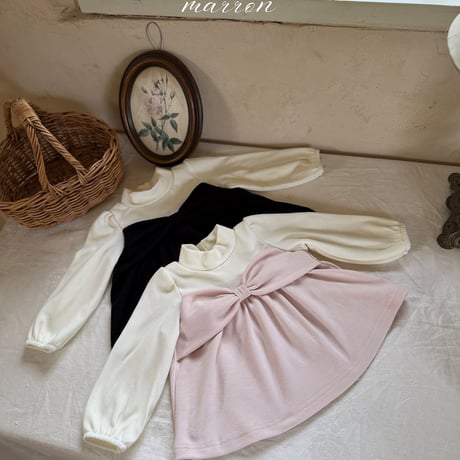 [予約] Ribbon T-shirt/ marron