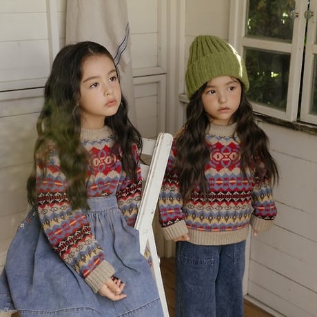 [予約] Adeline Multi-Wool Knit Sweater(+Mom)/ OREN by Hibyebebe