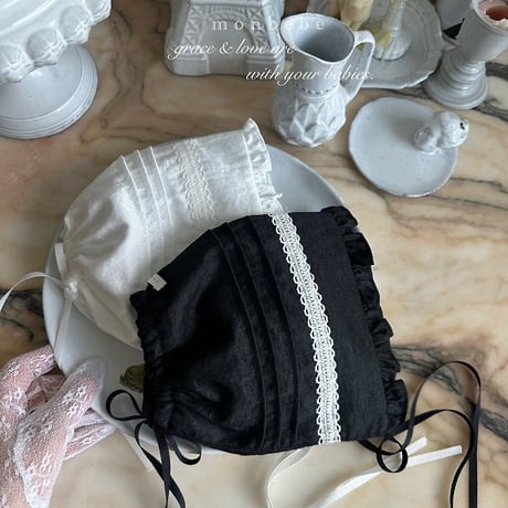 [予約] Satin Pintuck Bonnet/ Monbebe