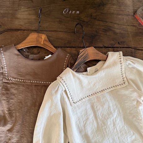 [予約] Manon Sailor Blouse/ OREN by Hibyebebe