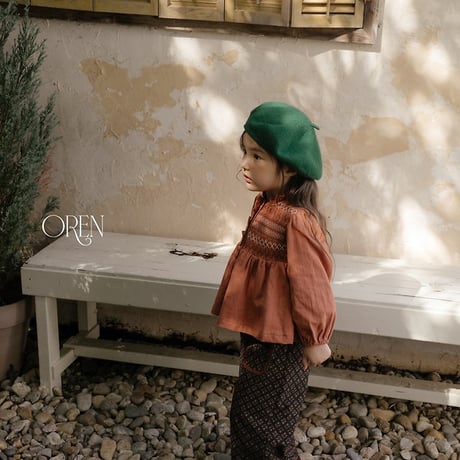 [予約] Merci Smocked Blouse/ OREN by Hibyebebe