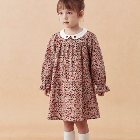 [予約] Vintage Berry Floral Dress