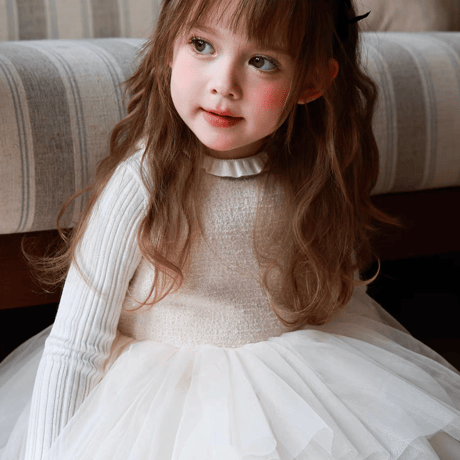 [予約] Alabaster Tiered Tulle Dress