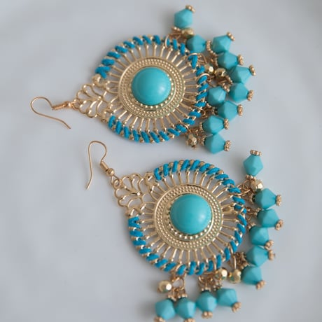[予約] Turquoise Oasis Chandelier Earrings