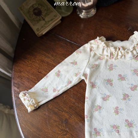 [予約] Rose Eyelet T-Shirt/ marron