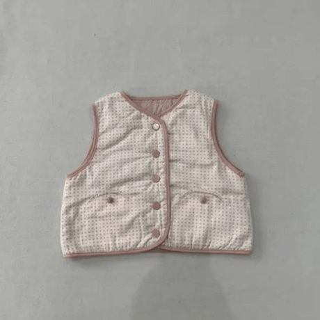 [予約] Cozy Polka-Dot Reversible Padded Vest / aiai