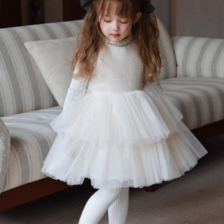 [予約] Alabaster Tiered Tulle Dress
