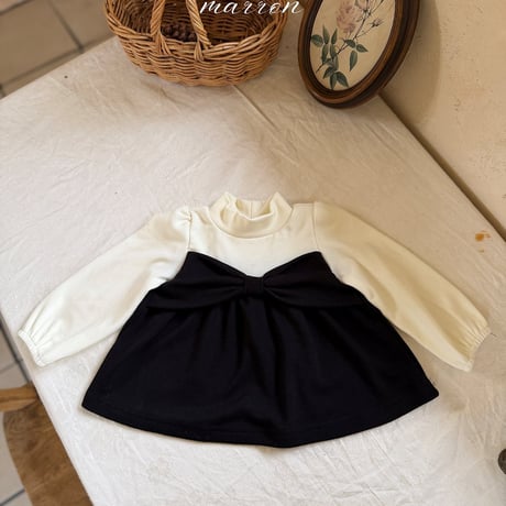 [予約] Ribbon T-shirt/ marron