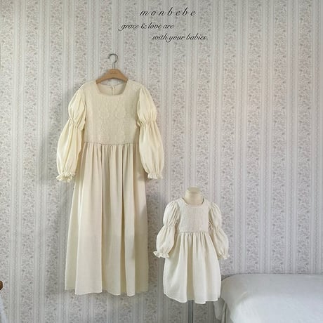 [予約] Rose Lace Dress(Kids)/ Monbebe